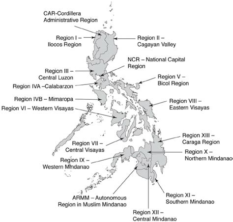 The 17 Administrative Regions Of The Philippines .